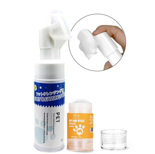 Bellepaws Paw Care Duo for Dogs & Cats – No-Rinse Antibacterial Paw Foam + Lick-Safe Avocado & Coconut Paw Balm – Gentle, Plant-Based, 2-In-1 Paw Care Kit